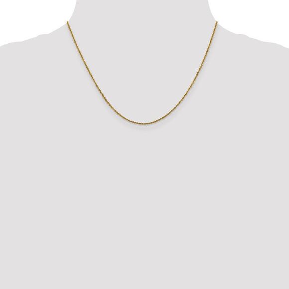 1mm 14k Yellow Gold Diamond Cut Fancy Singapore Chain Necklace 18 Inch - Picture 2 of 8